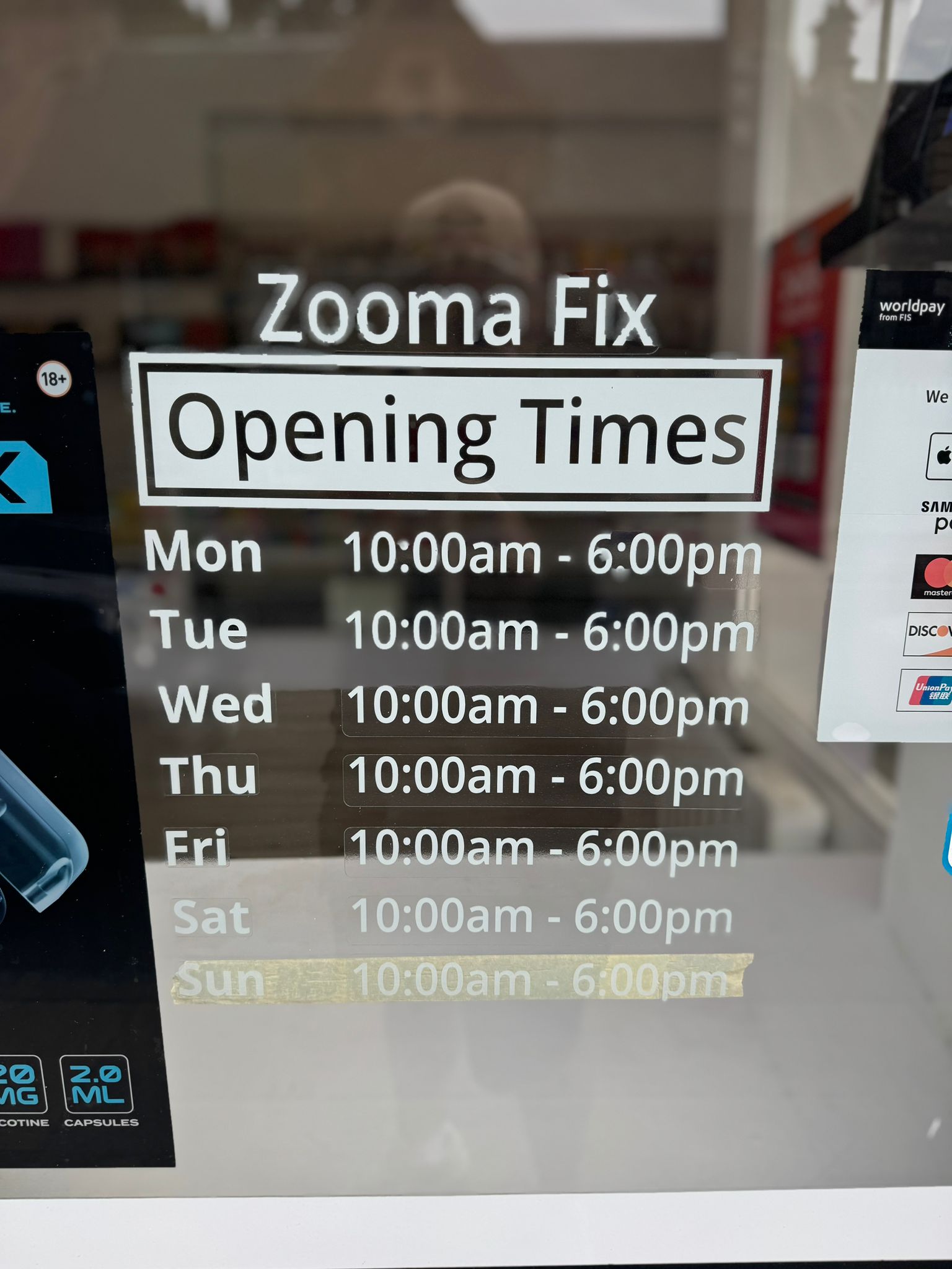 Zooma Fix Opening Hours